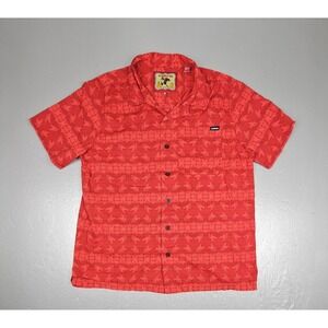 Cinch Button Up Shirt Mens Medium Red Western Geometric Camp MTW1401033